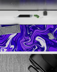 36x16 inches mouse pad with vibrant purple swirling design, bringing energy and calm to your workspace for enhanced creativity and focus.