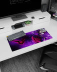 28x12 inches Lelouch Lamperouge mouse pad, dark uniform and red cape sweeping through violet lightning.