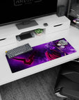 32x12 inches anime mouse pad featuring Lelouch Lamperouge, gold-trim uniform and sweeping cape in violet storm.