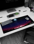 Epic artwork on 36x16 mouse pad captures the essence of Evangelion’s cosmic scale with dramatic, cinematic aesthetics