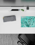 14x10 inches mouse pad featuring aqua swirls in vibrant turquoise, creating a tranquil yet visually captivating environment for work or gaming.