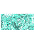 Mouse pad featuring aqua swirls in vibrant turquoise, 32x16 inches, adding dynamic motion and peaceful energy to your workspace.
