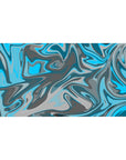 Mouse pad featuring a blue and gray swirl design, 40x20 inches, with aqua blues and steely grays creating a calming, stylish atmosphere.