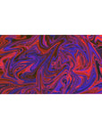 Bold abstract 40x20 desk pad featuring purple and red swirls, creating a vibrant, dynamic pattern for inspiring creativity and focus