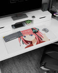 32x16 inches anime girl mouse pad featuring Nino Nakano staring sweetly and smugly at your desk setup.