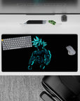 32x16 inches mouse pad showcasing Goku with a dark silhouette and glowing blue highlights, perfect for fans of Dragon Ball.