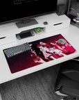 32x16 inches anime mouse pad showing a quiet crew in crisp coats and ribbons posing in a starry void.