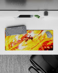 28x12 inches mouse pad with Luffy from One Piece, exuding fiery power and relentless spirit as he unleashes an epic attack.