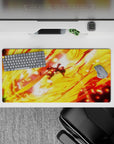 32x16 inches mouse pad with Luffy from One Piece, exuding fiery power and unstoppable force as he launches a dynamic attack.