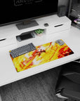 My Hero Academia mouse pad, 28x12 inches, featuring Luffy from One Piece, capturing his fiery strength and determination during a powerful attack.