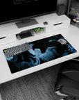 Artistic 32x16 inches mouse pad showcasing sleek marble swirls in black, gray, and white, perfect for enhancing professional desk setups.