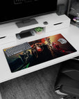 Modern 32x16 inches mouse pad with Ainz Ooal Gown and his elite warriors from Overlord, capturing dark power and commanding presence.