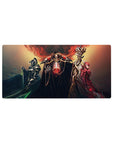 Mouse pad featuring Ainz Ooal Gown and his elite warriors from Overlord, 32x16 inches, with powerful design and dark fantasy elements.