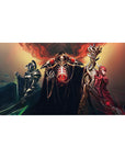 Desk pad featuring Ainz Ooal Gown and his elite warriors from Overlord, 40x20 inches, showcasing dark fantasy and powerful presence.