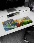 32x12 inches anime mouse pad showing a vine-covered red Japanese post box on a quiet summer street.