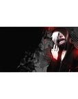 Ken Kaneki Ghoul Mask Desk Pad 40x20 featuring his iconic ghoul mask and menacing red eyes for a dramatic Tokyo Ghoul aesthetic
