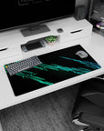 Tech-forward design on 32x16 desk mat brings Circuit Neon's cutting-edge aesthetic to life vividly