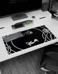 Tranquil balance design on 32x16 desk mat brings Yin-Yang Koi Harmony's peaceful aesthetic to life vividly