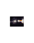Classic 14x10 inches mouse pad with prism beam, dark triangle, and cracked moon in starry black space.