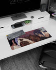 Anime mouse pad 28x12 inches featuring Itachi and Sasuke's emotional final moment from Naruto, with vivid colors and detail.