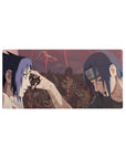 Anime mouse pad 32x16 inches showing Itachi's final moment with Sasuke from Naruto, capturing the emotional, iconic scene.