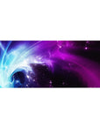 Nebula Flow Desk Mat 36x16 with galactic swirl theme for immersive inspiration and celestial focus