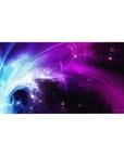 Nebula Flow Desk Mat 40x20 featuring vibrant purple and blue hues for a cosmic explosion of energy