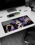 32x16 inches anime girl mouse pad featuring blonde bunny girl with two cute troublemakers in a lounge scene.