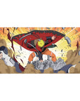 Anime desk pad 40x20 inches featuring Naruto in Sage Mode, slamming Pain with explosive colors and dynamic motion.