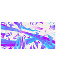 Mouse pad featuring electric abstract design, 32x16 inches, with neon purple and electric blue swirls and sharp geometric shapes for bold energy.