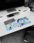 Aqua from Konosuba brings sparkle and sass to this 28x12 inch anime mouse pad, with icy tones and a cheeky grin.