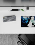 14x10 inches mouse pad with Toshiro Hitsugaya’s cool blue aura and a shadowed dragon for a bold Bleach-inspired look.