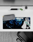 28x12 inches mouse pad with Toshiro Hitsugaya’s icy aura and a shadowed dragon for an intense Bleach-inspired design.