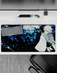 32x16 inches mouse pad with Toshiro Hitsugaya’s icy aura and a dragon in the shadows for a bold, dynamic Bleach look.
