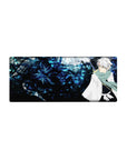 Mouse pad featuring Toshiro Hitsugaya, 28x12 inches, with icy aura and dragon in shadows for a chill, dynamic effect.