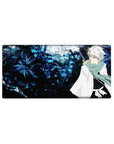Mouse pad featuring Toshiro Hitsugaya, 32x16 inches, with cool blue aura and a looming dragon for a striking design.