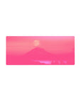 Mouse pad featuring sunset design, 28x12 inches, with pink and orange hues for a warm, tranquil aesthetic.