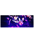 32x12 inch mouse pad featuring Goku Black in sinister glory with dark energy and purple accents