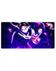32x16 inch mouse pad featuring Goku Black harnessing divine fury with dark purple and black tones