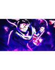 40x20 inch desk pad featuring Goku Black with dark energy and vivid purple tones for Dragon Ball fans