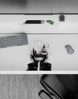 36x16 inches mouse pad with Kaneki design, blending his white hair, ghoul mask, and piercing red eye for a clean, intense look.