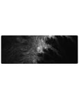 Compact 32x12 inches mouse pad with monochromatic black and grey abstract design, featuring swirling shadows and soft textures for depth and intrigue.