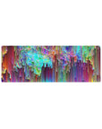 Compact Kaleidoscope Chaos Desk Mat 32x12 with colorful theme for sleek and stylish desk decor