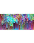 Kaleidoscope Chaos Desk Mat 36x16 with colorful brushstroke theme for immersive inspiration and creative focus