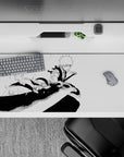 Bleach Ichigo anime mouse pad 36x16 inches, showcasing Ichigo's intense rage in striking pose with manga ink energy.