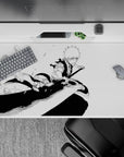 Ichigo's rage from Bleach captured in a 40x20 inches anime desk pad, showcasing dynamic black-and-white manga art.