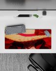28x12 inches mouse pad with Luffy from One Piece, showcasing his serious and focused side under his iconic straw hat.