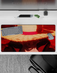 32x16 inches mouse pad with Luffy from One Piece, showcasing his serious expression under his iconic straw hat, exuding leadership and determination.