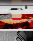 36x16 inches desk pad with Luffy from One Piece, showcasing his intense focus and determination with his straw hat shading his face.