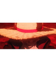 Desk pad featuring Luffy from One Piece, 36x16 inches, with his iconic straw hat, capturing his serious and focused expression as the Straw Hat Pirates' captain.